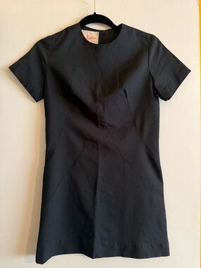 True Vintage 1960s Black Short Sleeve Shift Dress